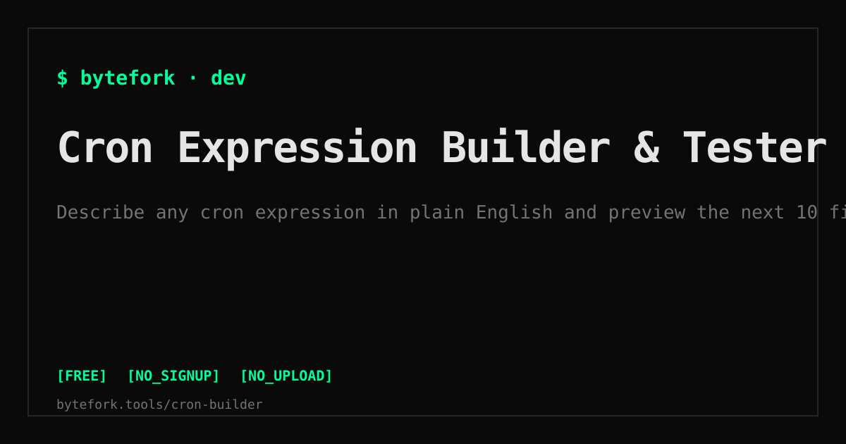 Cron Expression Builder & Tester — Describe & Preview in ...