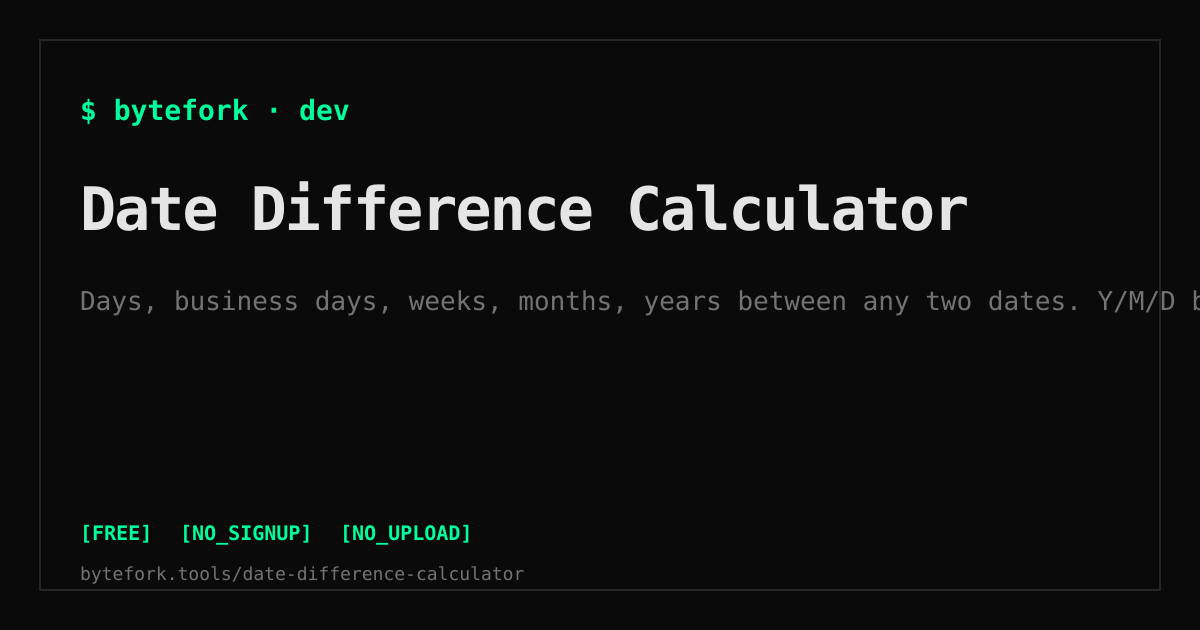 Date Difference Calculator — Days, Weeks, Months, Years B...