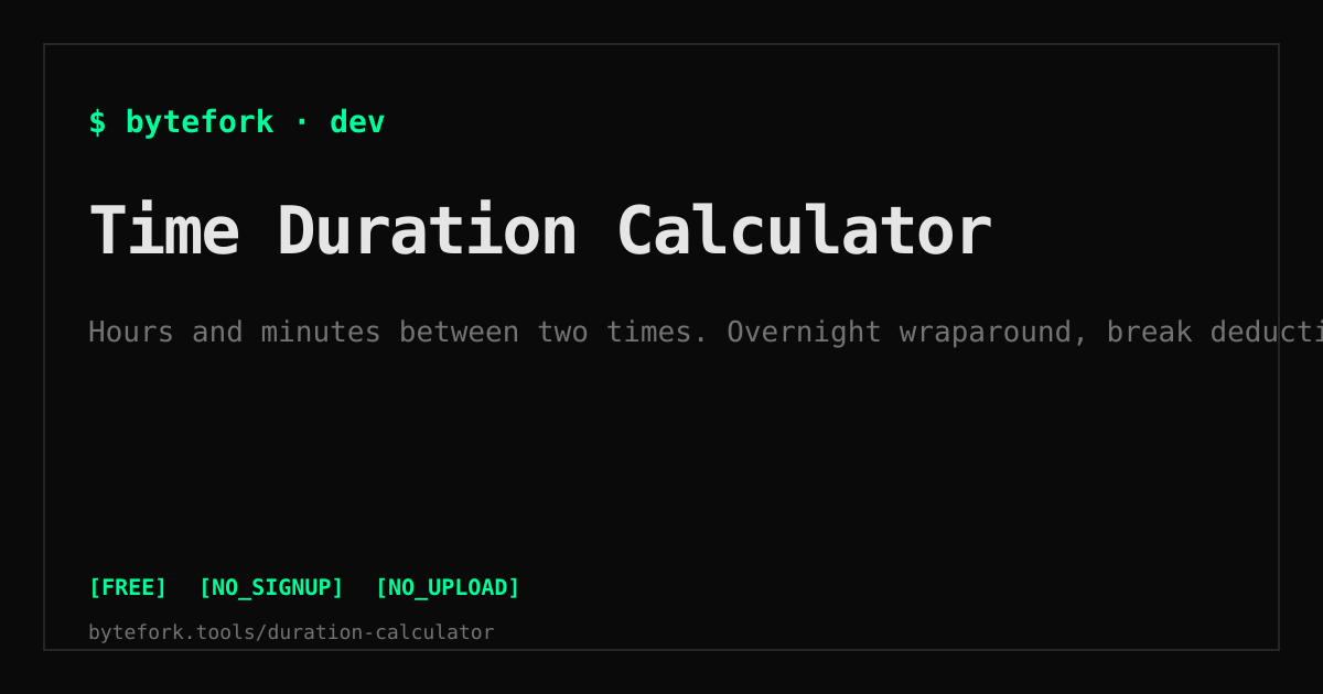 Time Duration Calculator — Hours Between Two Times | Byte...