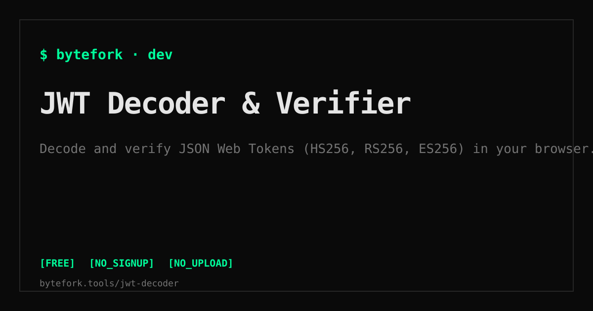 JWT Decoder & Verifier — Decode JSON Web Tokens in Your B...