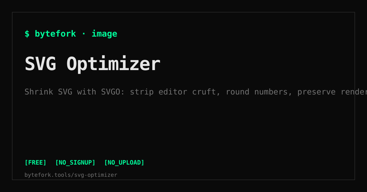 SVG Optimizer — Shrink SVG Files in Your Browser | Bytefork